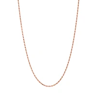 14K Rose Gold 1mm Diamond-Cut Rope Chain