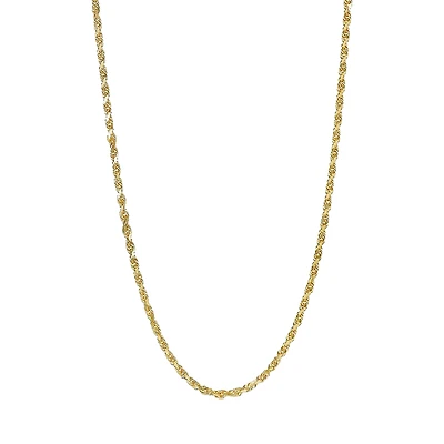 14K Yellow Gold 2.32mm Diamond Cut Rope Chain