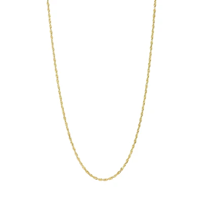 14K Yellow Gold 1.38mm Diamond Cut Rope Chain