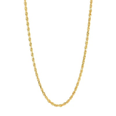 14K Yellow Gold 2.8mm Diamond Cut Rope Chain