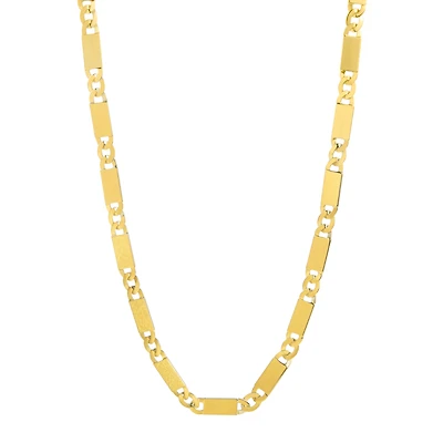 14K Yellow Gold 5mm Plate Link Chain