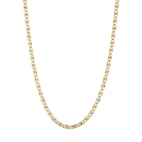 14K Gold Tri Colored 4mm Valentino Link Chain