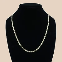 14K Gold Tri Colored 4mm Valentino Link Chain