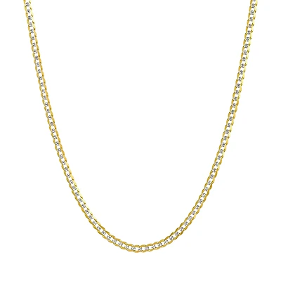 14K Yellow Gold 2.1mm Curb Pave Chain