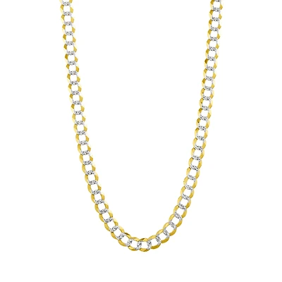 14K Yellow Gold 8.5mm 26-Inch Pave Curb Chain