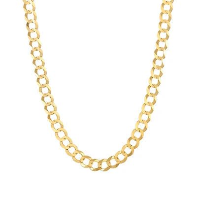 14K Yellow Gold 8.5mm 26-Inch Curb Chain