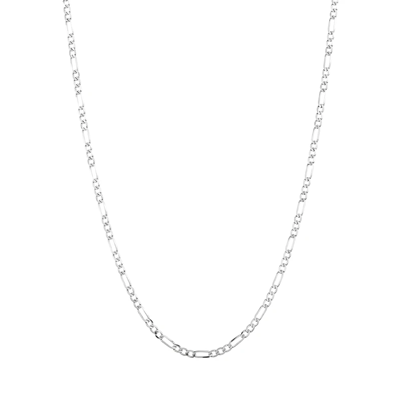 14K White Gold 2mm Figaro Chain