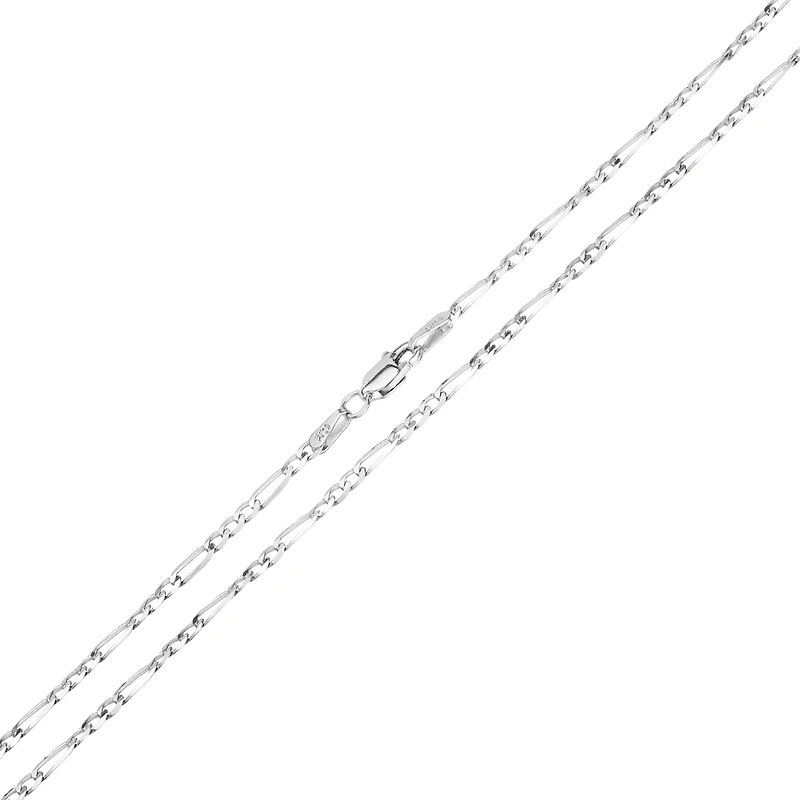 14K White Gold 2mm Figaro Chain