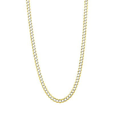 14K Yellow Gold 5.6mm Pave Curb Chain