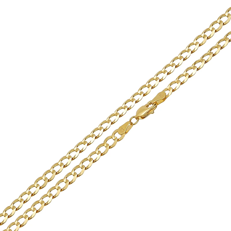 14K Yellow Gold 4.6mm Curb Chain