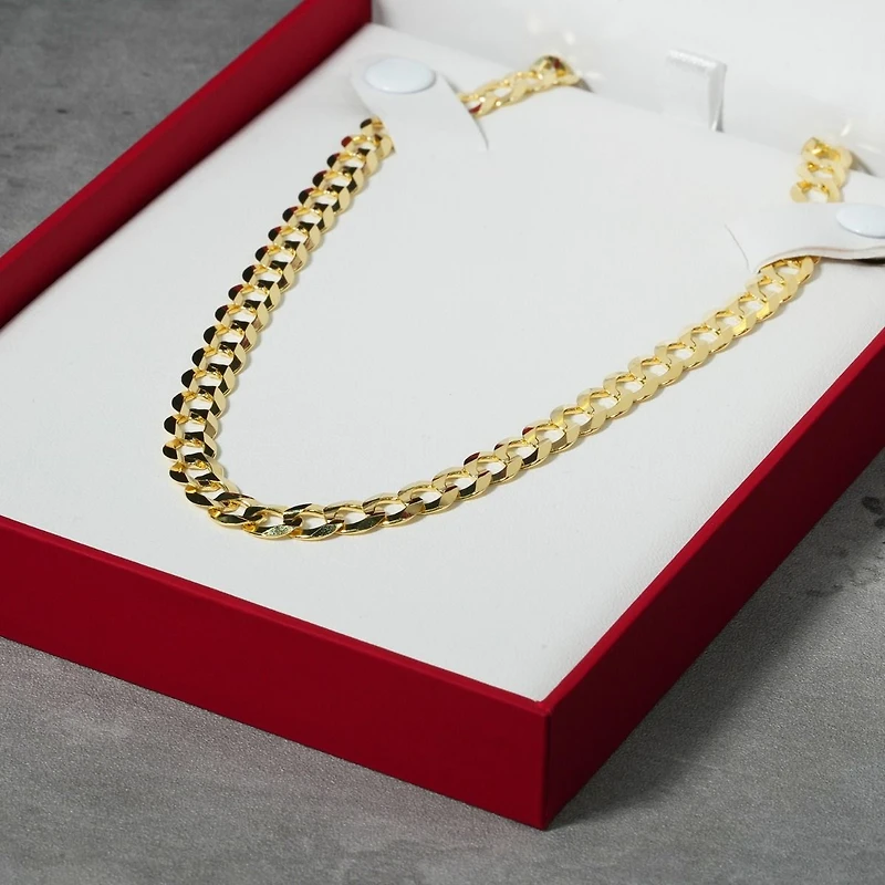14K Yellow Gold 7.1mm Curb Chain
