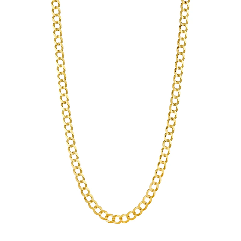 14K Yellow Gold 7.1mm Curb Chain