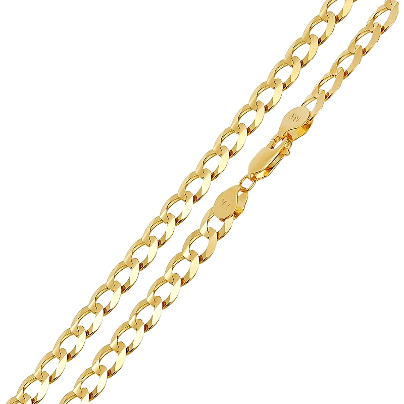 14K Yellow Gold 7.1mm Curb Chain