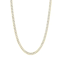 14K Yellow Gold 4.7mm Curb Pave Chain
