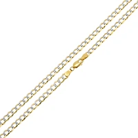 14K Yellow Gold 4.7mm Curb Pave Chain