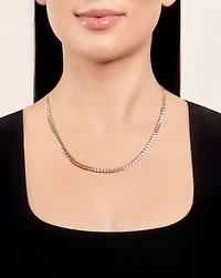 14K Yellow Gold 4.7mm Curb Pave Chain