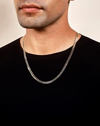 14K Yellow Gold 4.7mm Curb Pave Chain