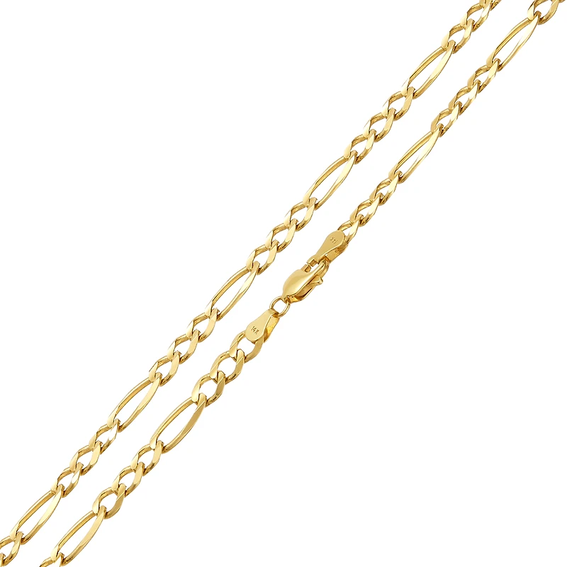 14K Yellow Gold 4.7mm 26-Inch Figaro Chain