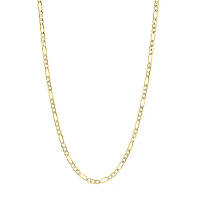 14K Yellow Gold 3.9mm Pave Figaro Chain