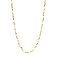 14K Yellow Gold 3.9mm Pave Figaro Chain