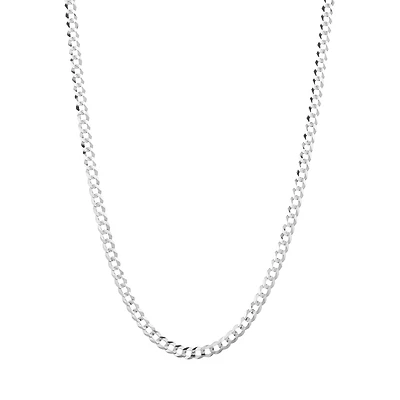 14K White Gold 3.6mm Comfort Curb Chain
