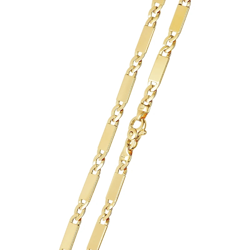 14K Yellow Gold 5mm Plate Link Chain