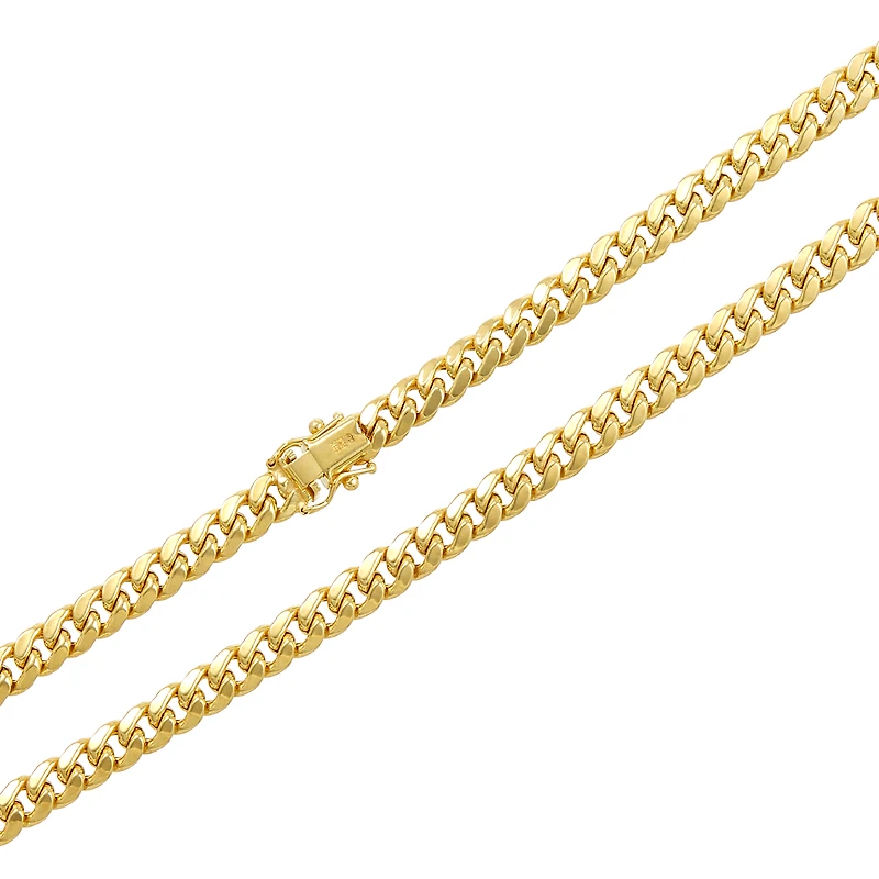 14K Yellow Gold 6.1mm Semi-Solid Miami Cuban Chain
