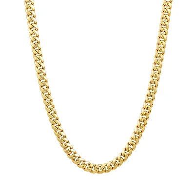 14K Yellow Gold 7.2mm Semi-Solid Miami Cuban Chain