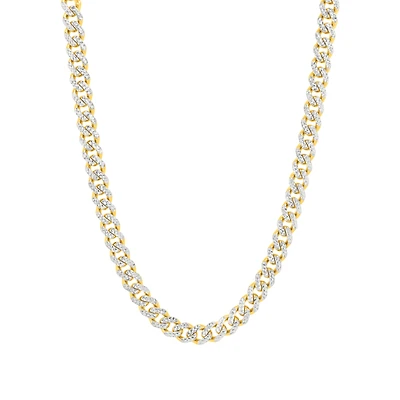 14K Yellow Gold 8mm 28-Inch Hollow Cuban Link