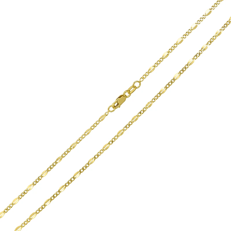 14K Yellow Gold 1.2mm Fancy Figaro Link Chain