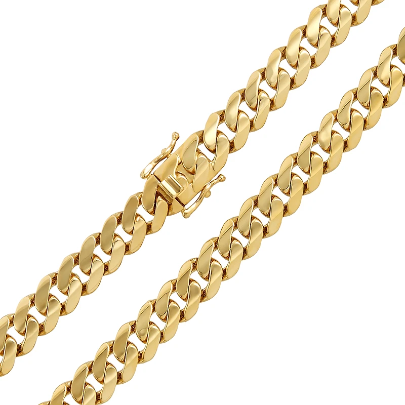 14K Yellow Gold 8.3mm Semi Solid Miami Cuban Chain