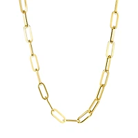 14K Yellow Gold 9mm Paperclip Hollow Link Chain