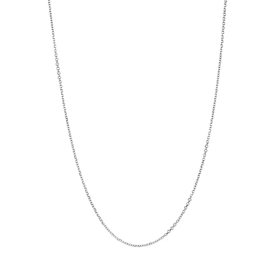 14K White Gold .90mm 18-Inch Cable Chain