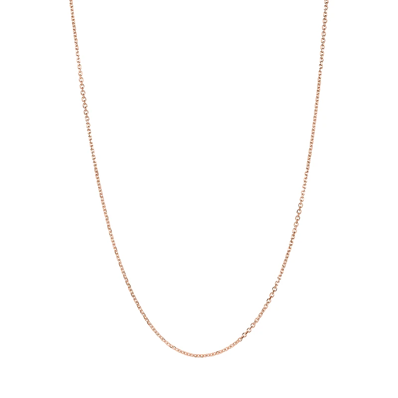 14K Rose Gold .90mm 18-Inch Diamond-Cut Cable Chain