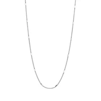 14K White Gold .8mm Rope Bar Link Chain