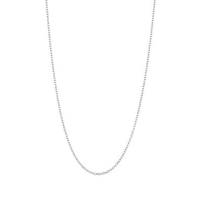 14K White Gold .8mm Cable Link Chain