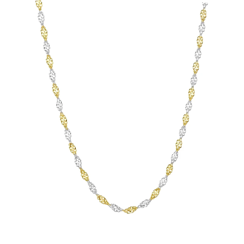 14K Gold Two-Tone 2mm Singapore Chain