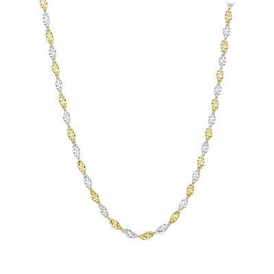 14K Gold Two-Tone 2mm Singapore Chain