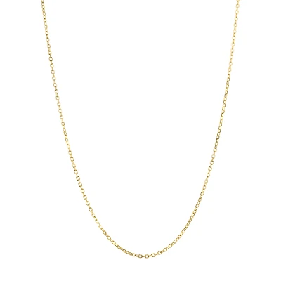 14K Yellow Gold 1.3mm 18-Inch Faceted Cable Chain