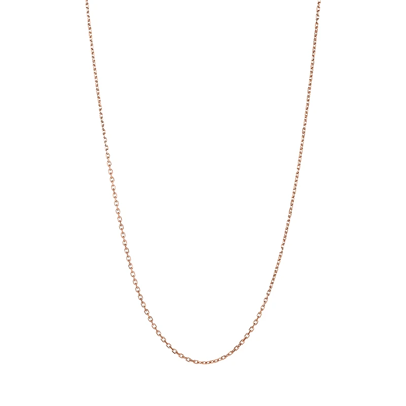 14K Rose Gold 1.1mm 18-Inch Cable Link Chain