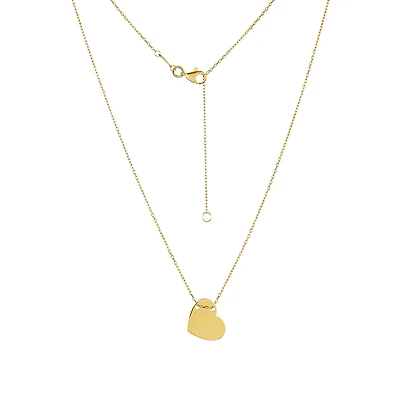 14K Yellow Gold Engravable Heart Necklace