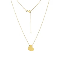14K Yellow Gold Engravable Heart Necklace