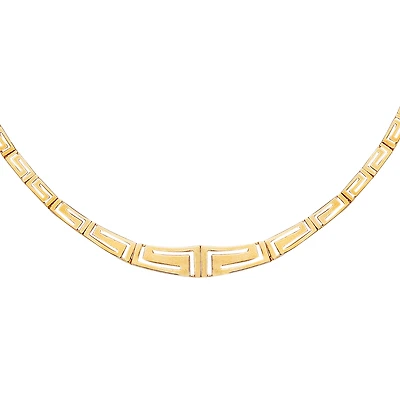 14K Yellow Gold Graduated Greek Key Necklace