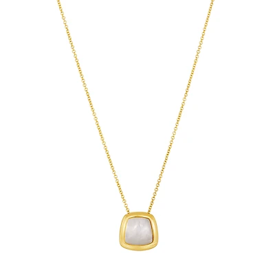 14K Yellow Gold Bezel Opal Necklace