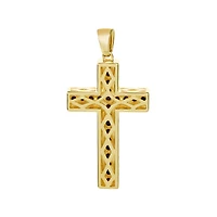 14K Yellow Gold Black Diamond Cross