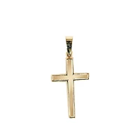 14K Yellow Gold Simple Cross Pendant