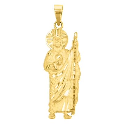 14K Yellow Gold 31mm Standing St. Jude Medal