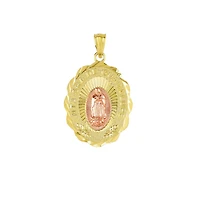 14K Gold Two-Tone Oval Our Lady of Guadalupe Medal