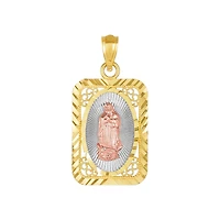 14K Gold Tri-Color Lace Our Lady of Guadalupe Medal