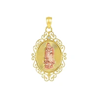14K Gold Two-Tone Our Lady of Guadalupe Filigree Medal